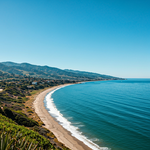 Pacific coastline at golden hour